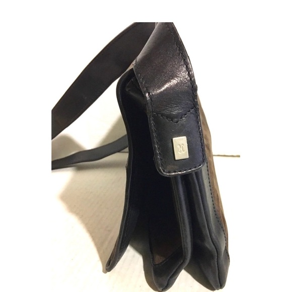 Cole haan unisex Brown distressed Leather Messenger Bag - Picture 3 of 10